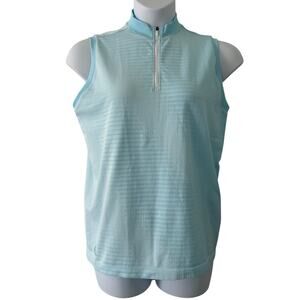 Adidas Women's Prime Knit Performance Sleeveless Golf Zip Shirt L Large New
